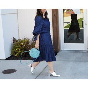 Lauren Ralph Lauren Shirt Dress 20W Denim Ruffle Babydoll Western Jean Cowgirl